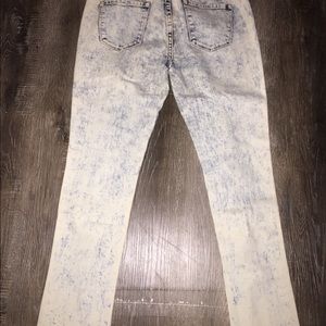 High waisted jeans distressed denim